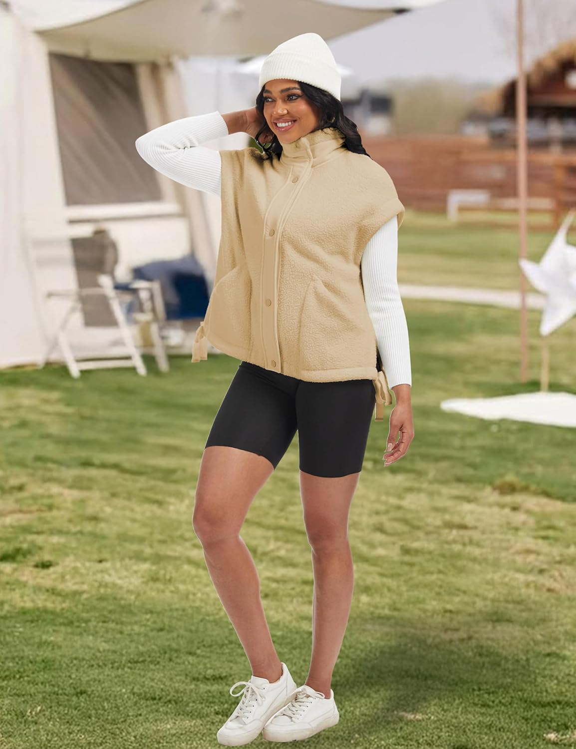 Ellen – Sleeveless Fuzzy Fleece Vest