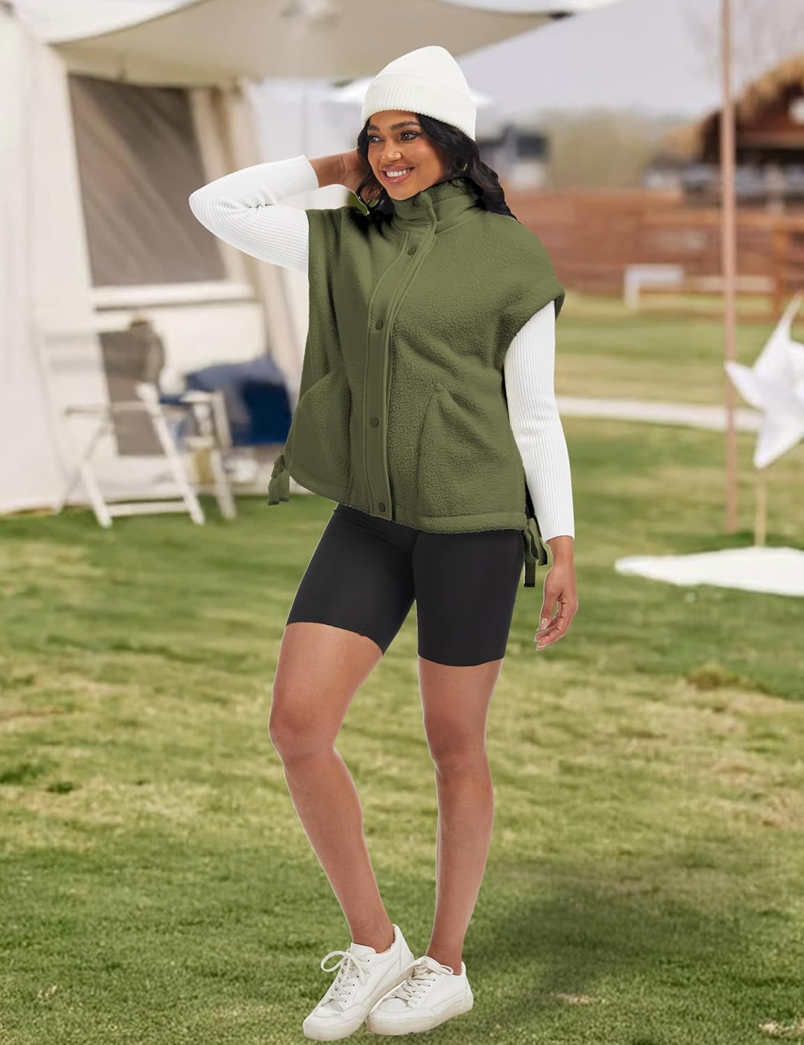 Ellen – Sleeveless Fuzzy Fleece Vest