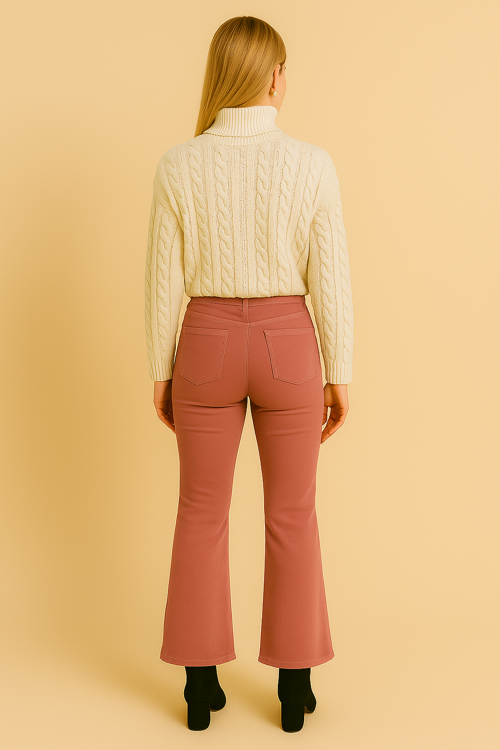 Angie | Women's Suede Pants with Flared Legs