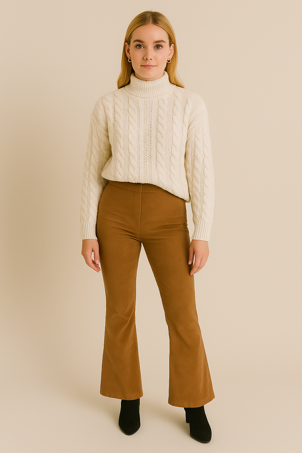 Angie | Women's Suede Pants with Flared Legs