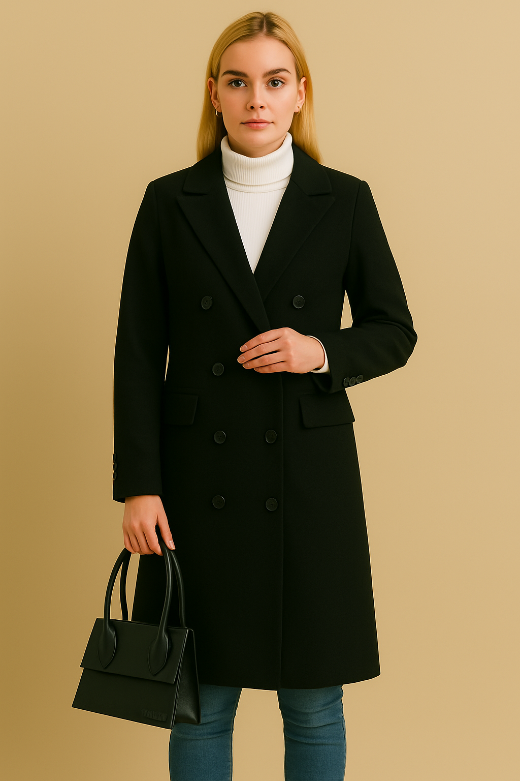 Bianca | Women's Long Coat with Buttons