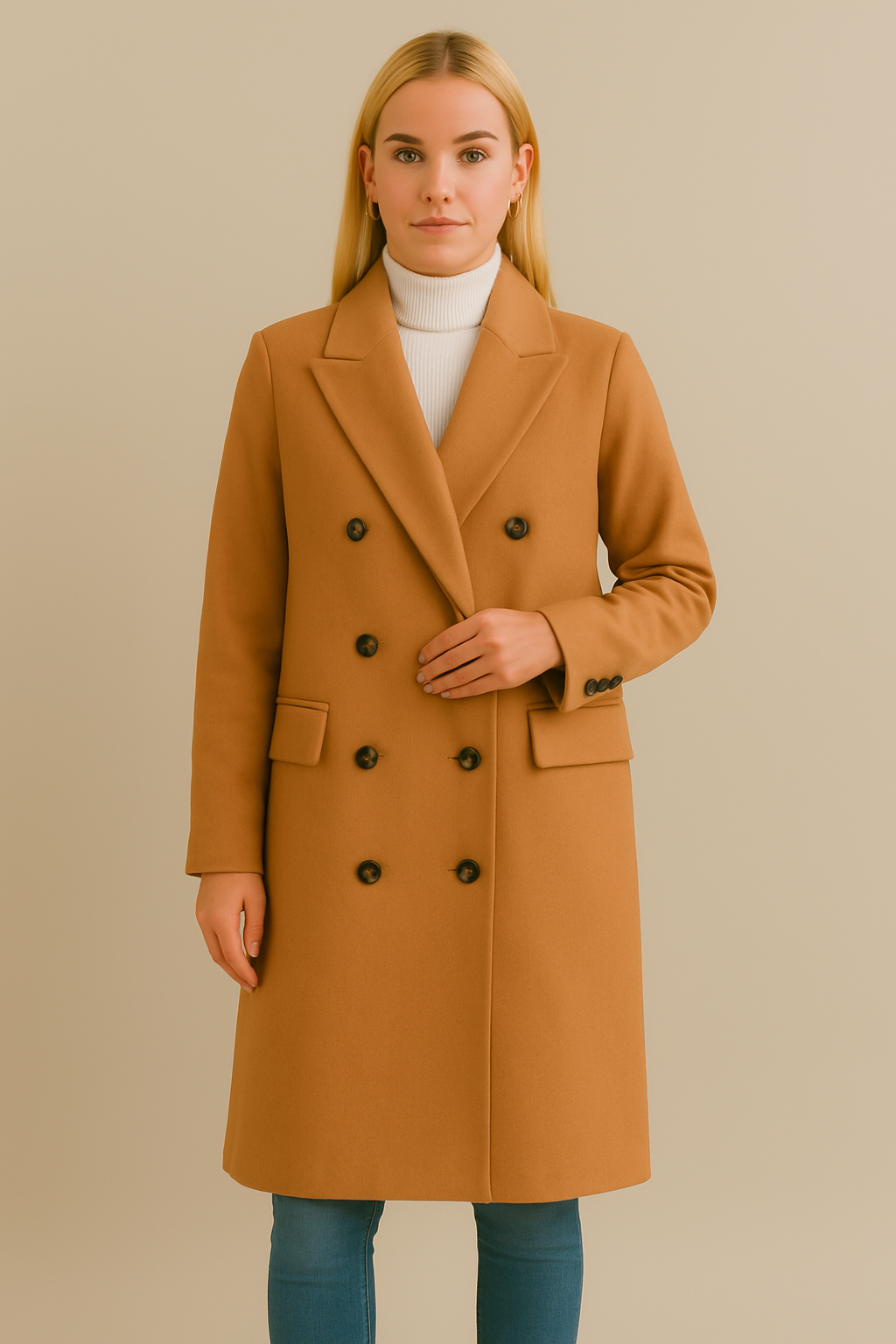 Bianca | Women's Long Coat with Buttons