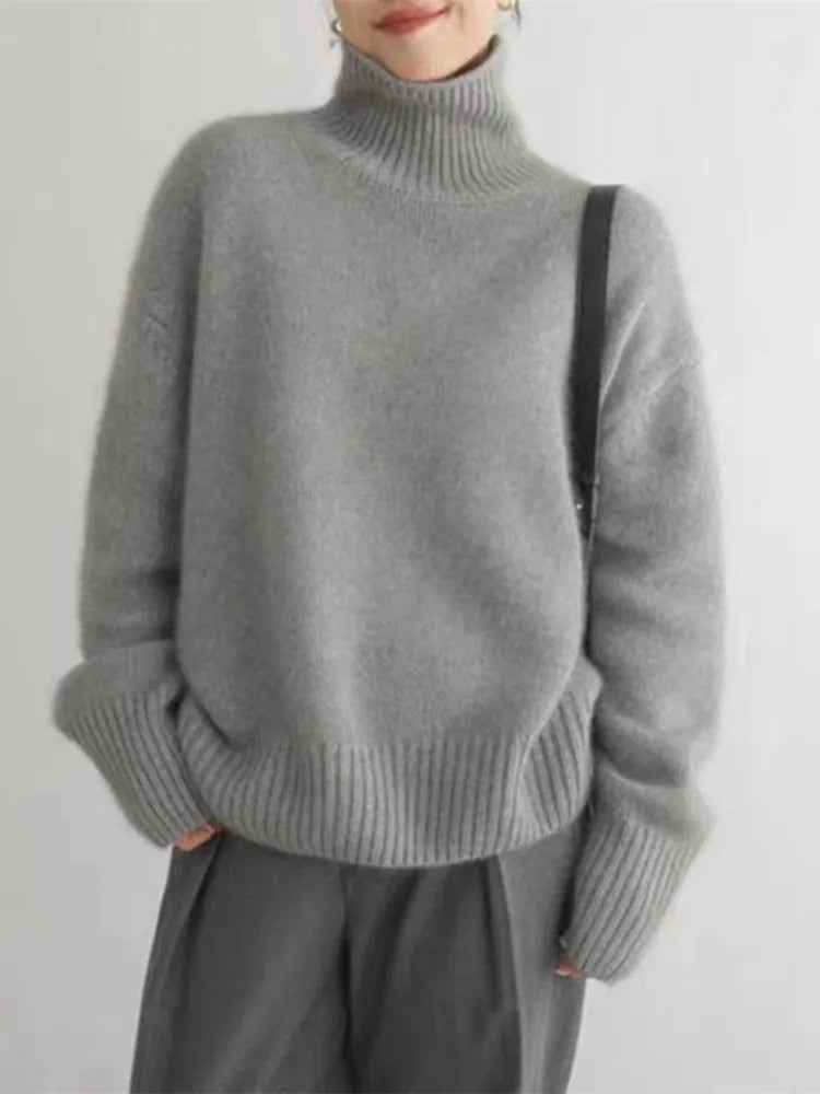 Miranda - Knitted High Collar Sweater