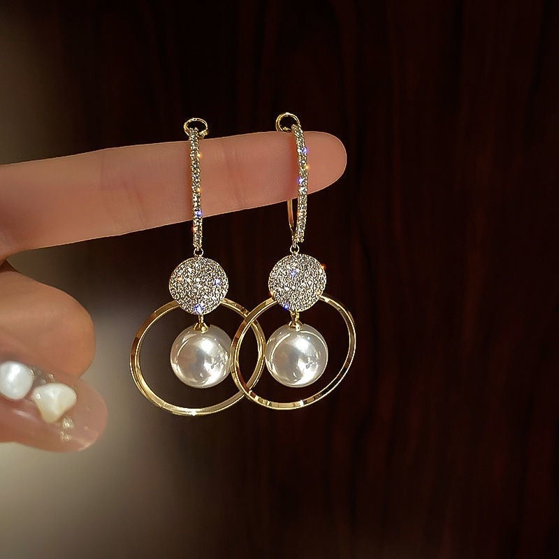 Exclusive Pearl & Zirconia Luxury Earrings
