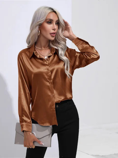 Camila - Flowy Satin Blouse