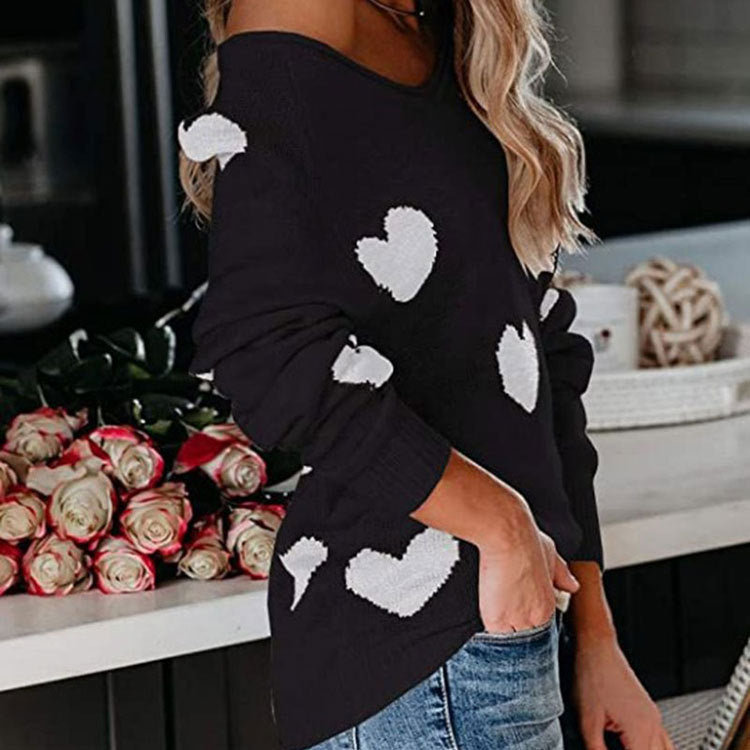Melody - Heart-Pattern Sweater