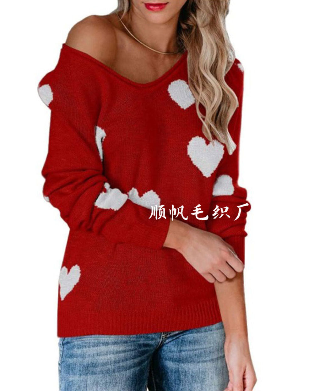 Melody - Heart-Pattern Sweater