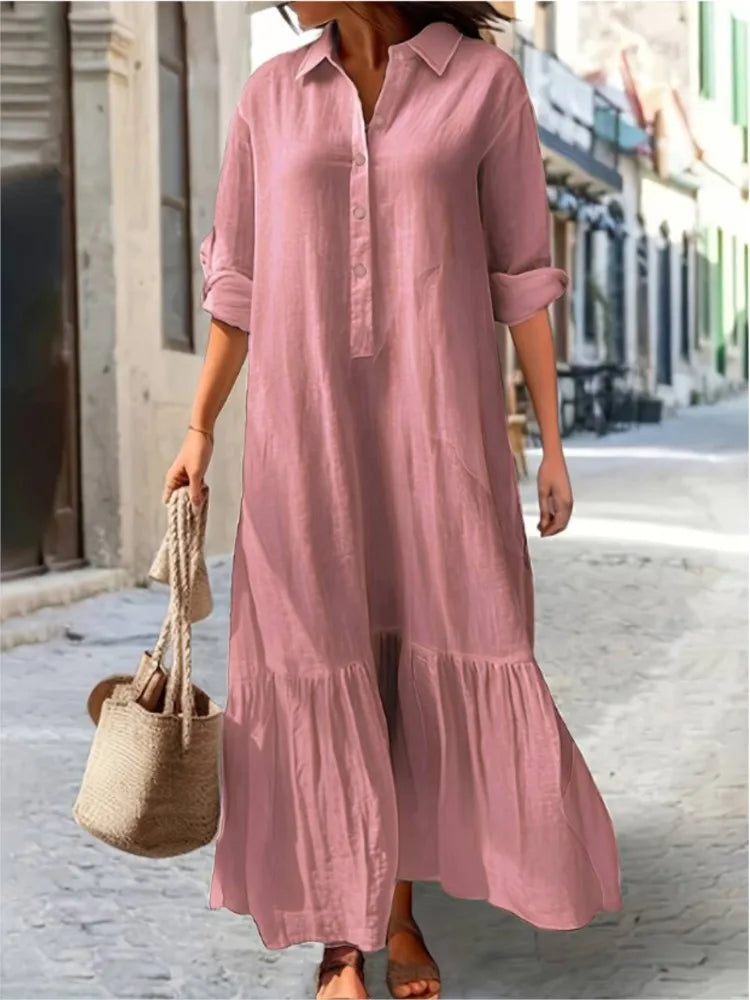 Laura - Tiered Shirt Maxi Dress
