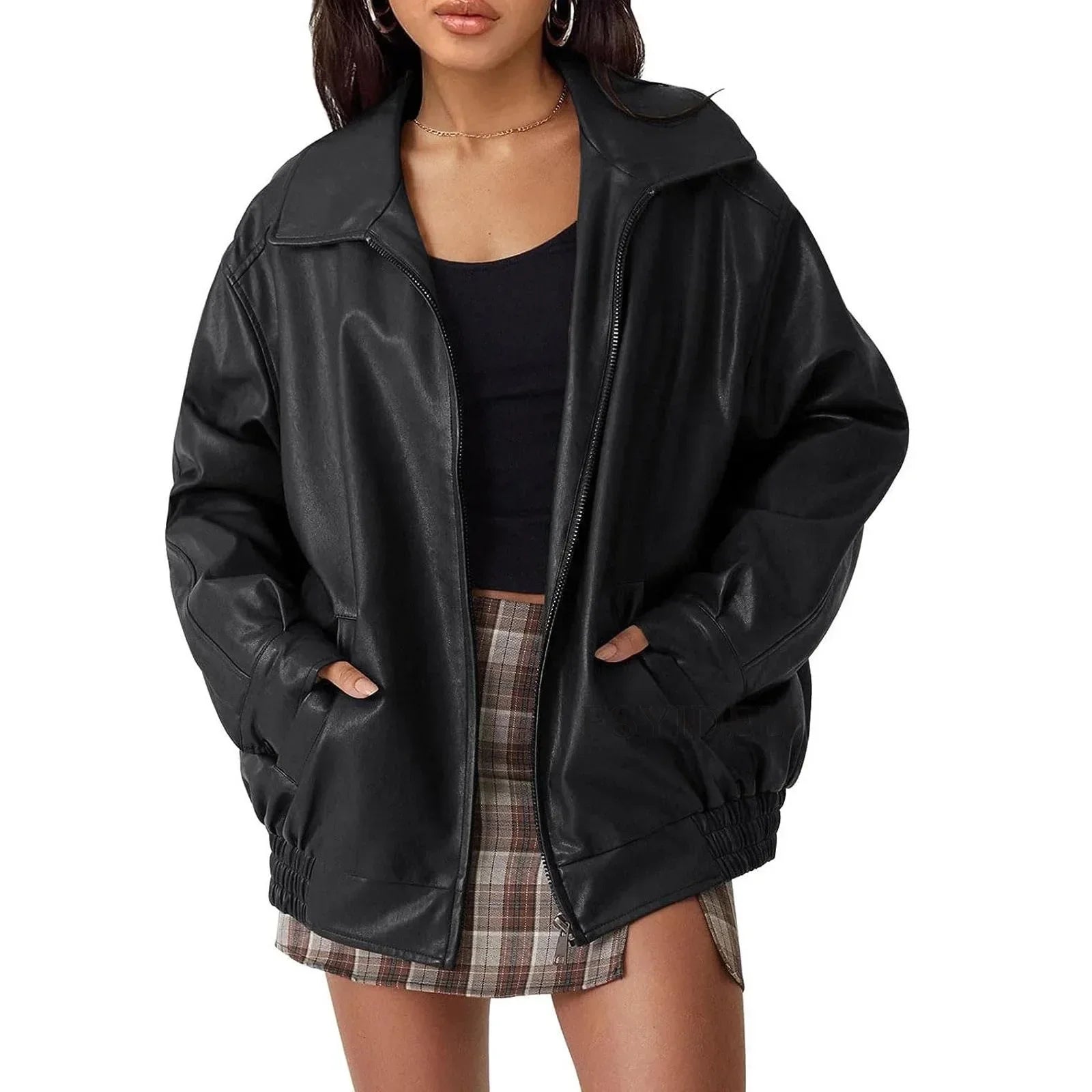 Carol - Oversized Leather Jacket