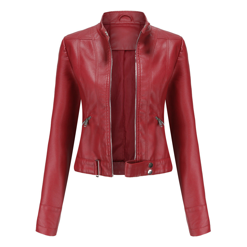 Elisa - Faux Leather Biker Jacket