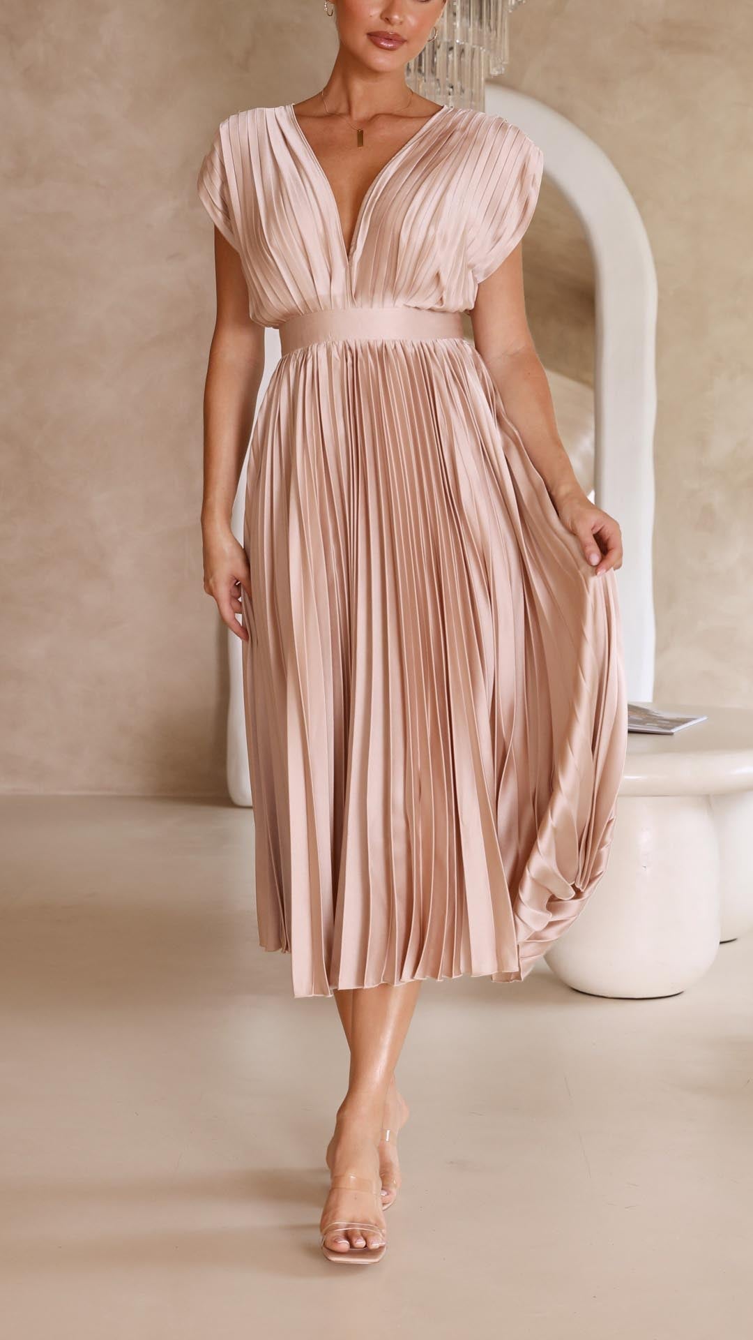 Stella - Pleated Maxi Dress