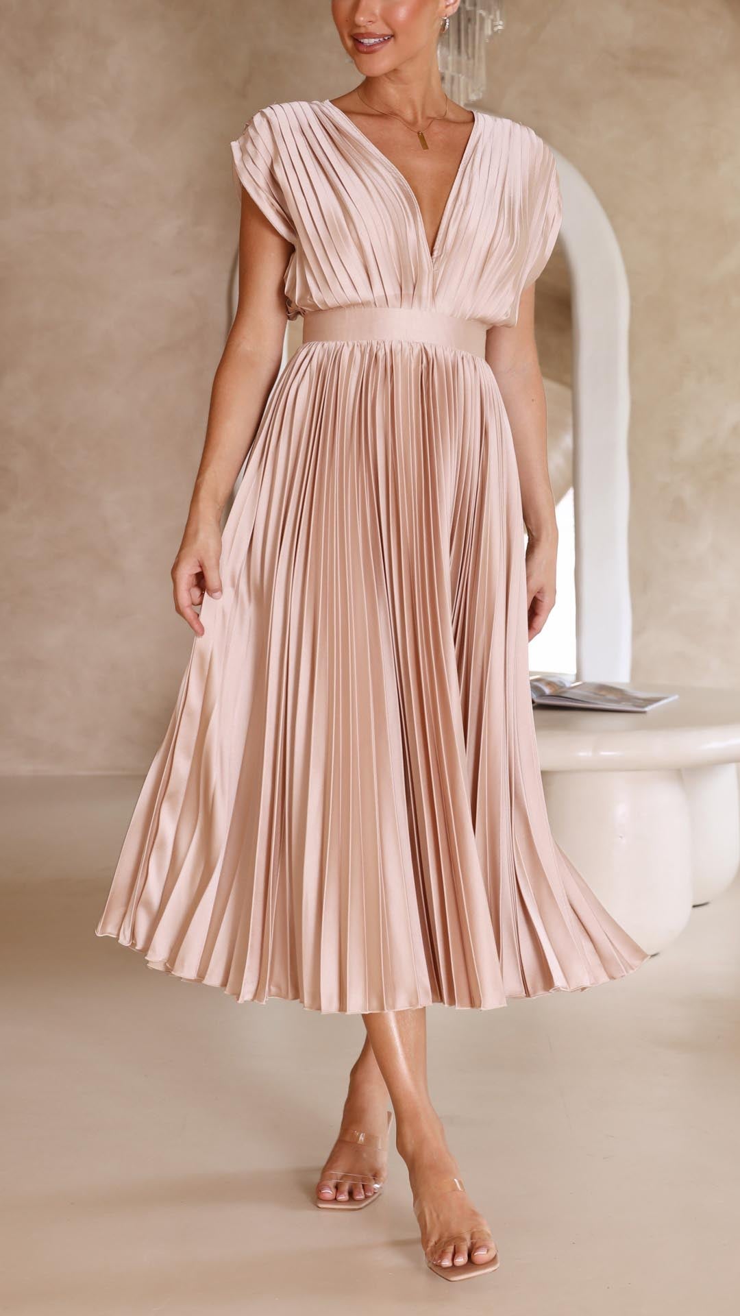 Stella - Pleated Maxi Dress