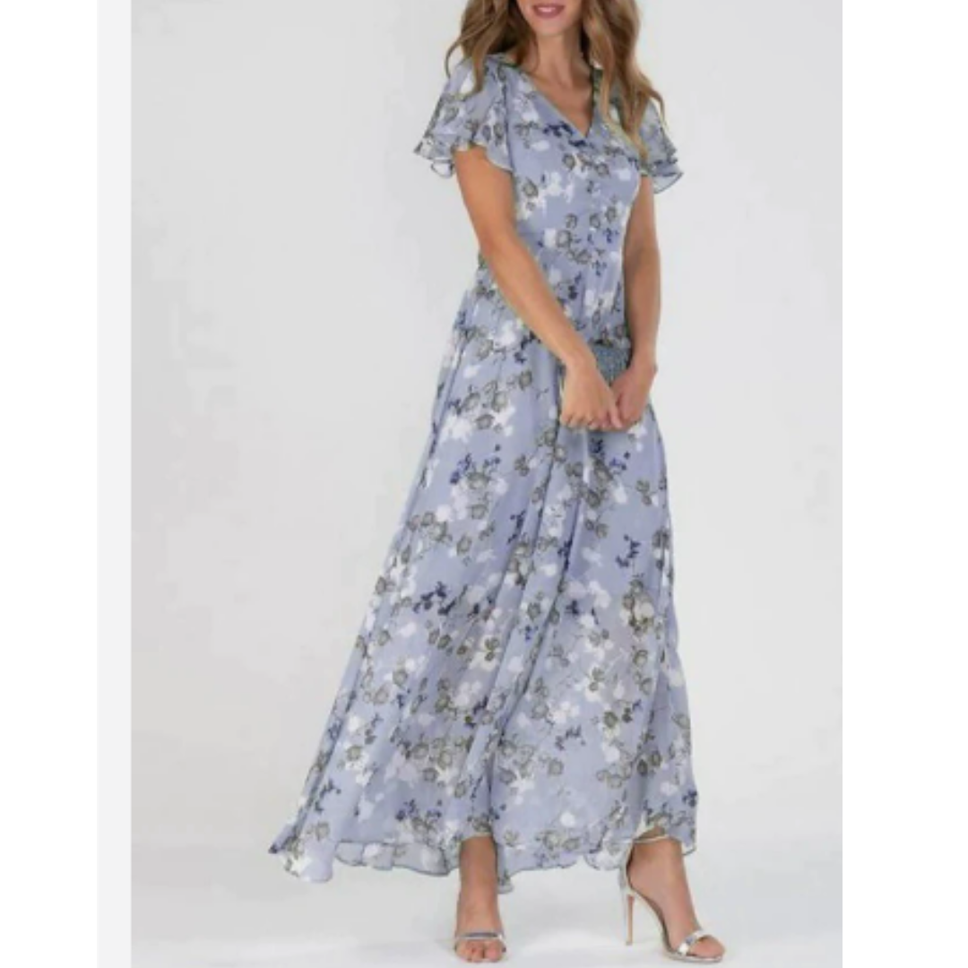 Ann - Flutter Sleeve Maxi Dress