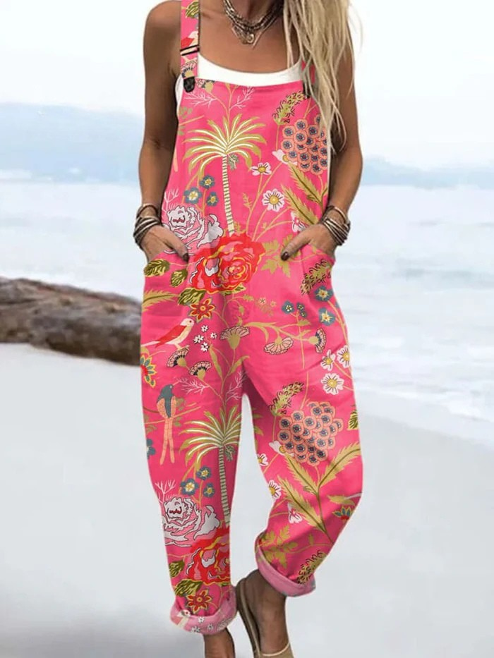 Tropelina - Tropical Print Jumpsuits