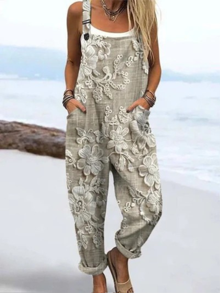 Elvara - Embroidered Linen Jumpsuits