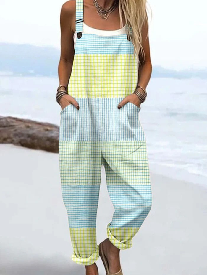 Solina - Pastel Grid Jumpsuits