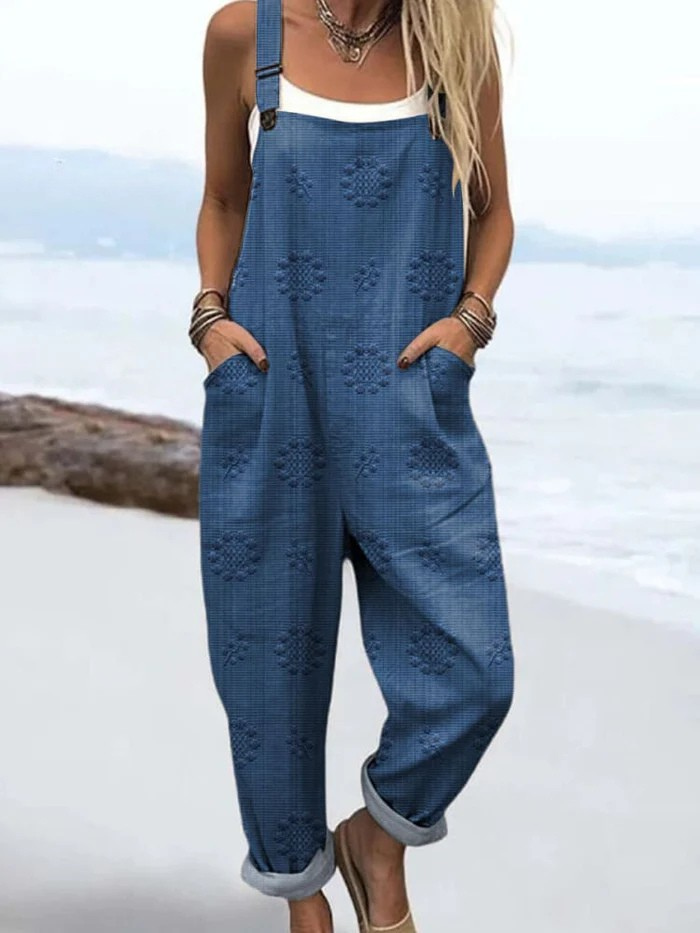 Serenya - Textured Linen Jumpsuits