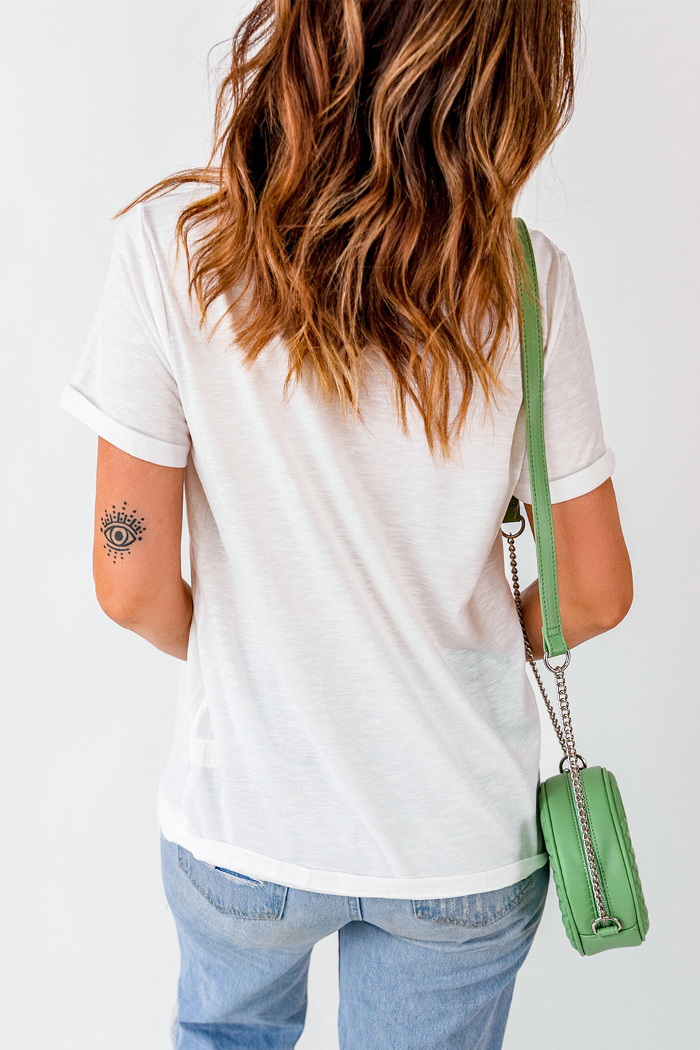 White Playful Ghost Patched Cotton Blend T Shirt