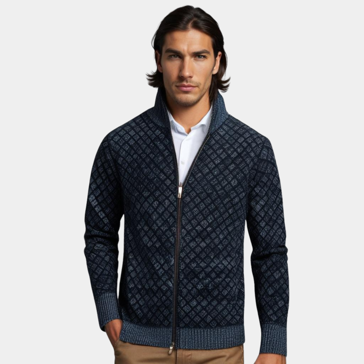 Ashford & Co. | Men’s Premium Soft-Touch Zip-Up Sweater