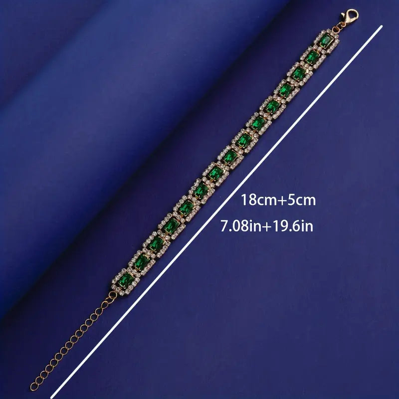 Emerald Green Statement Gold Bracelet