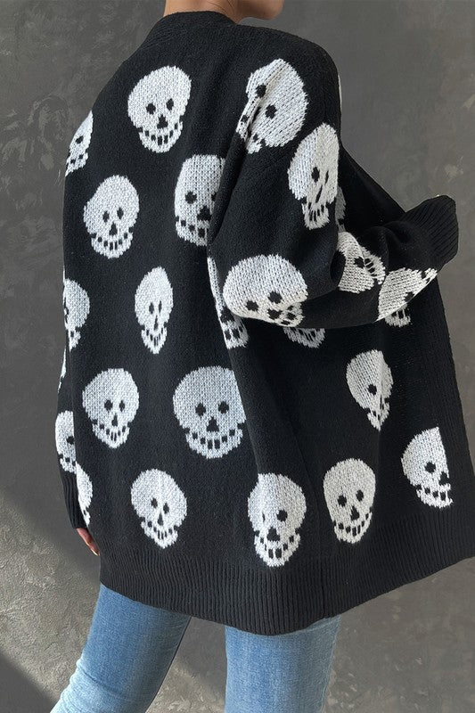 Halloween Print Knit Cardigan