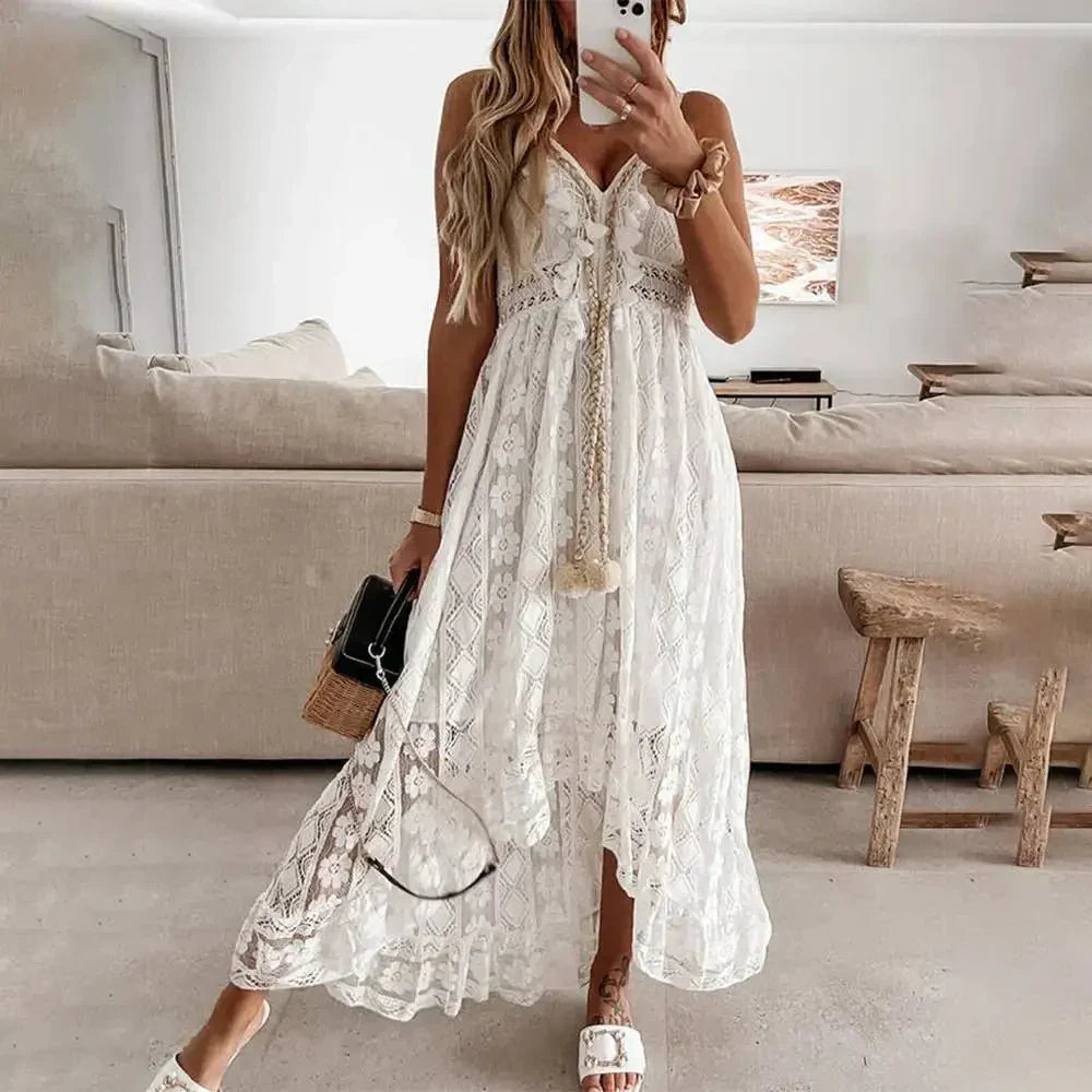 Maya - Boho Lace Maxi Dress
