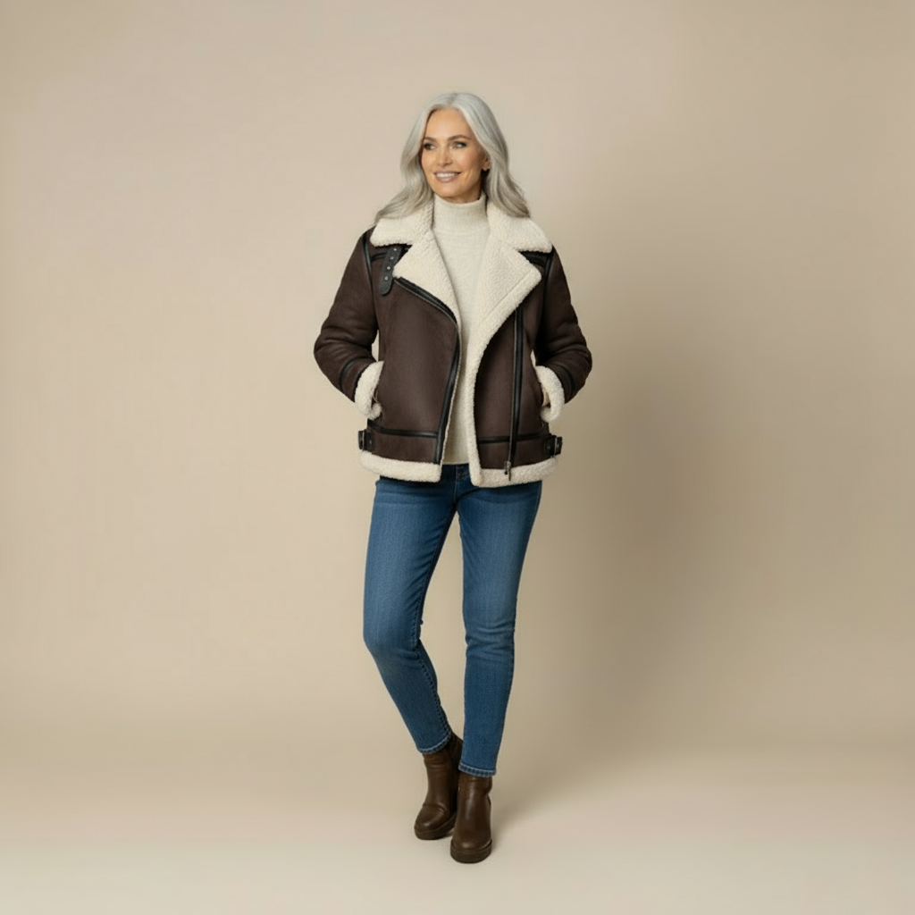 Fenella - Casual Women's Wear Flip Collar Fur