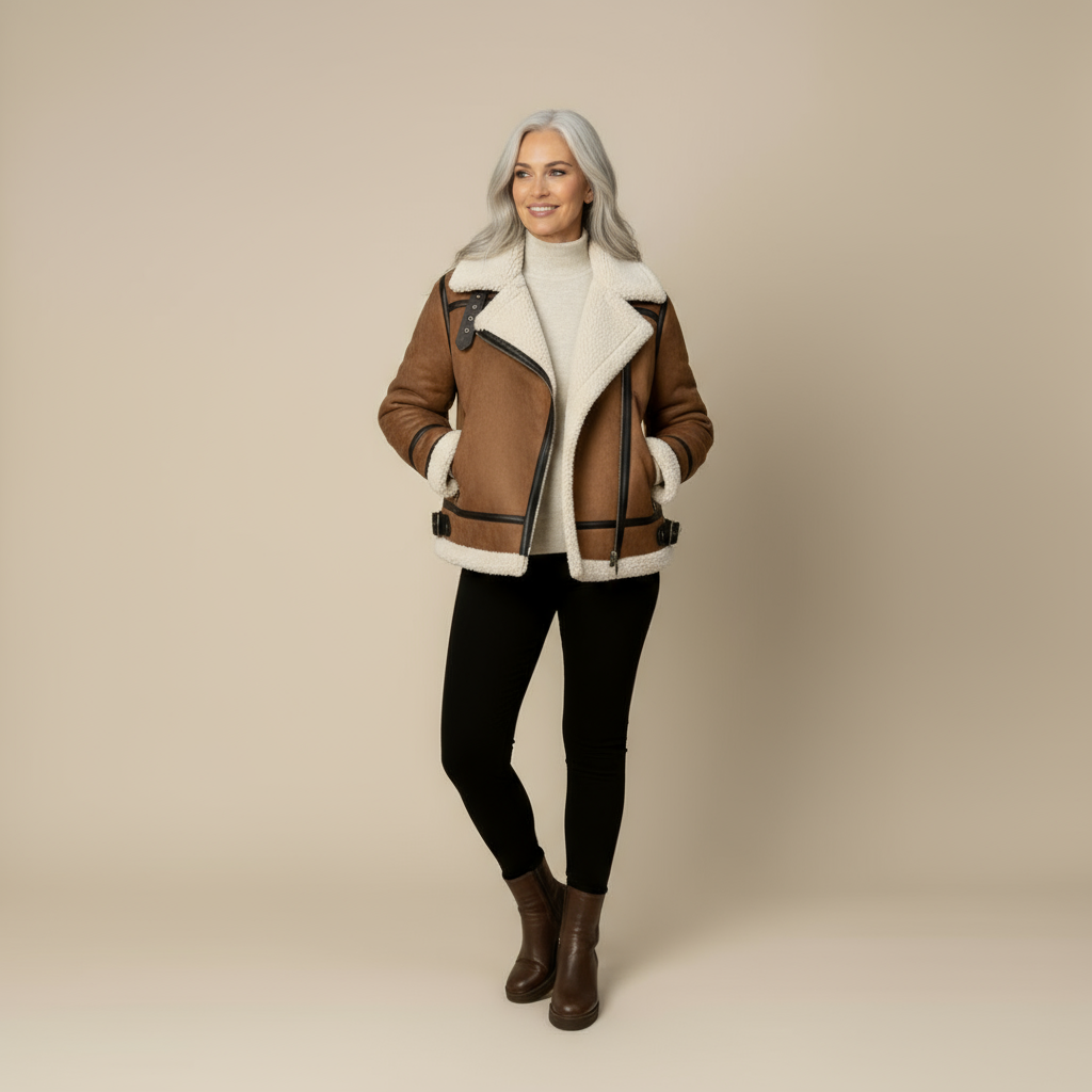 Fenella - Casual Women's Wear Flip Collar Fur