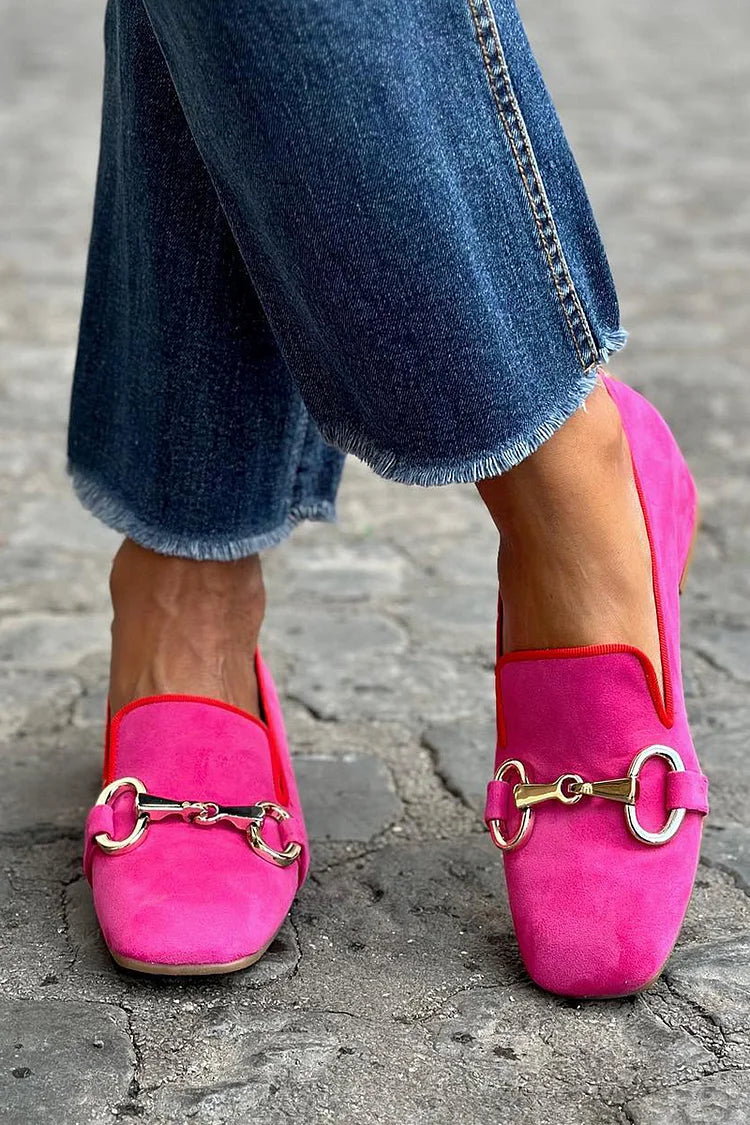 Bella | Fluorescent Loafer With Metal Detail