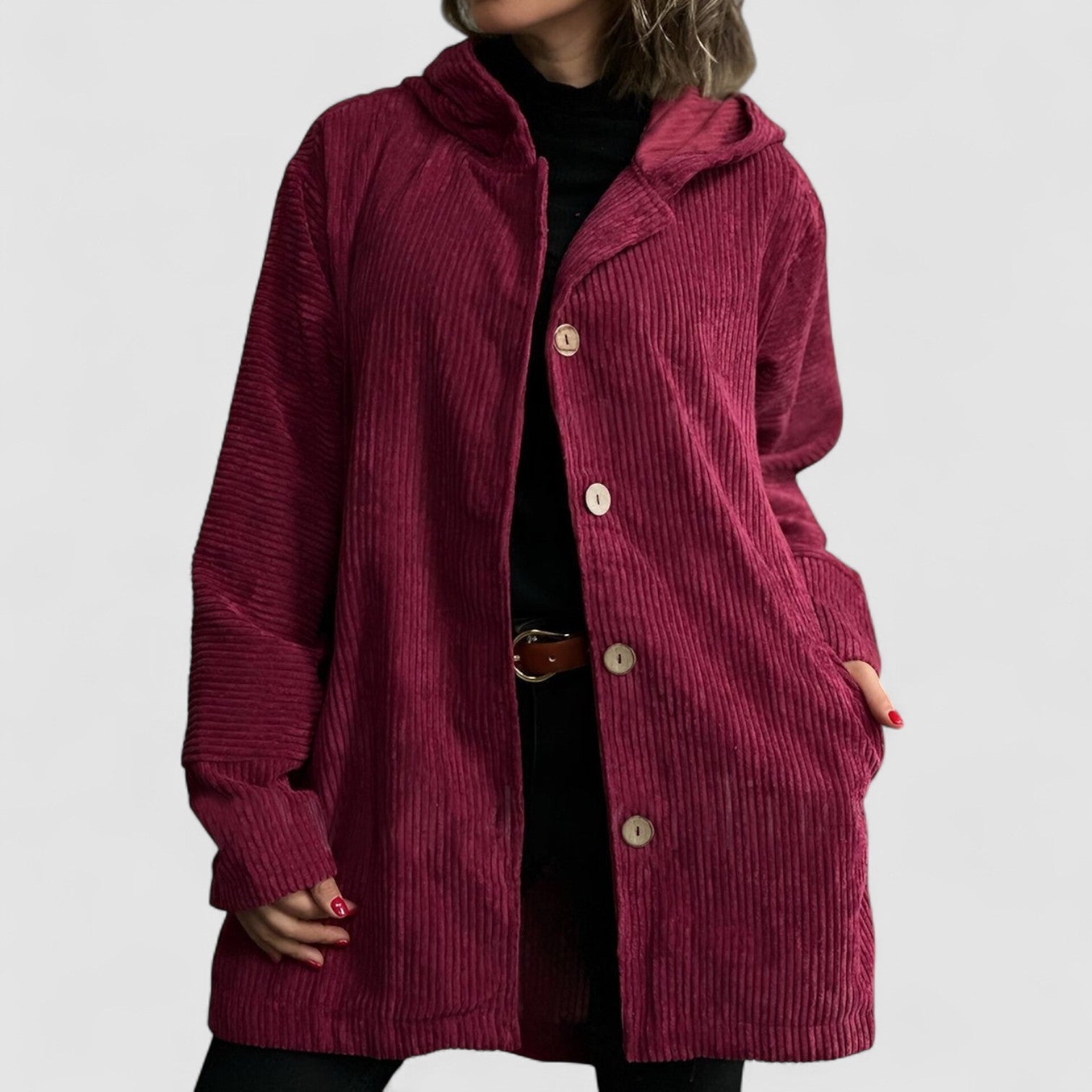 Cordia - Cozy Corduroy Hooded Jacket