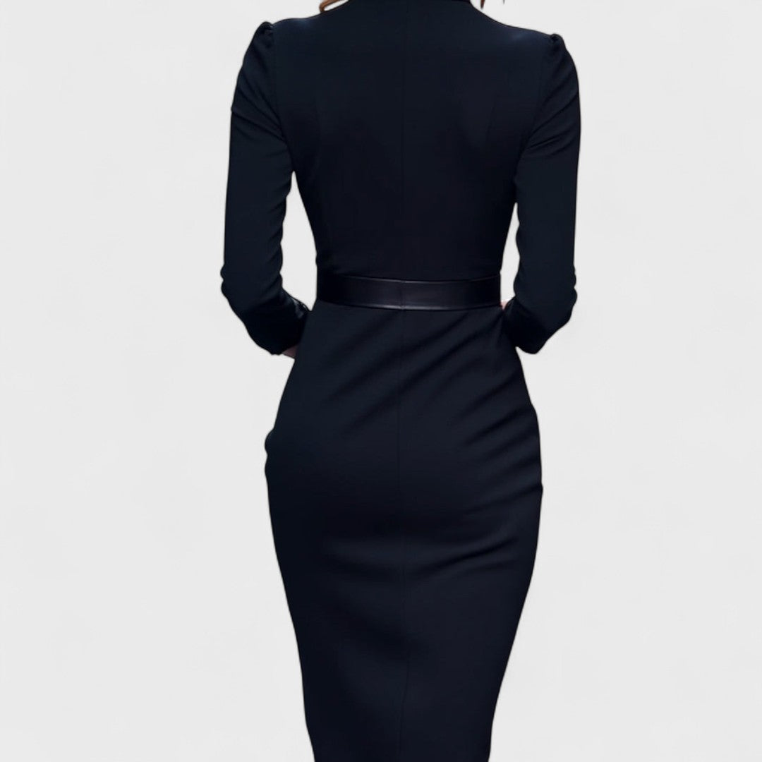 Olivia Luxe – The Belted Power Dress Maxi