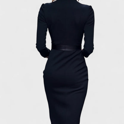 Olivia Luxe – The Belted Power Dress Maxi