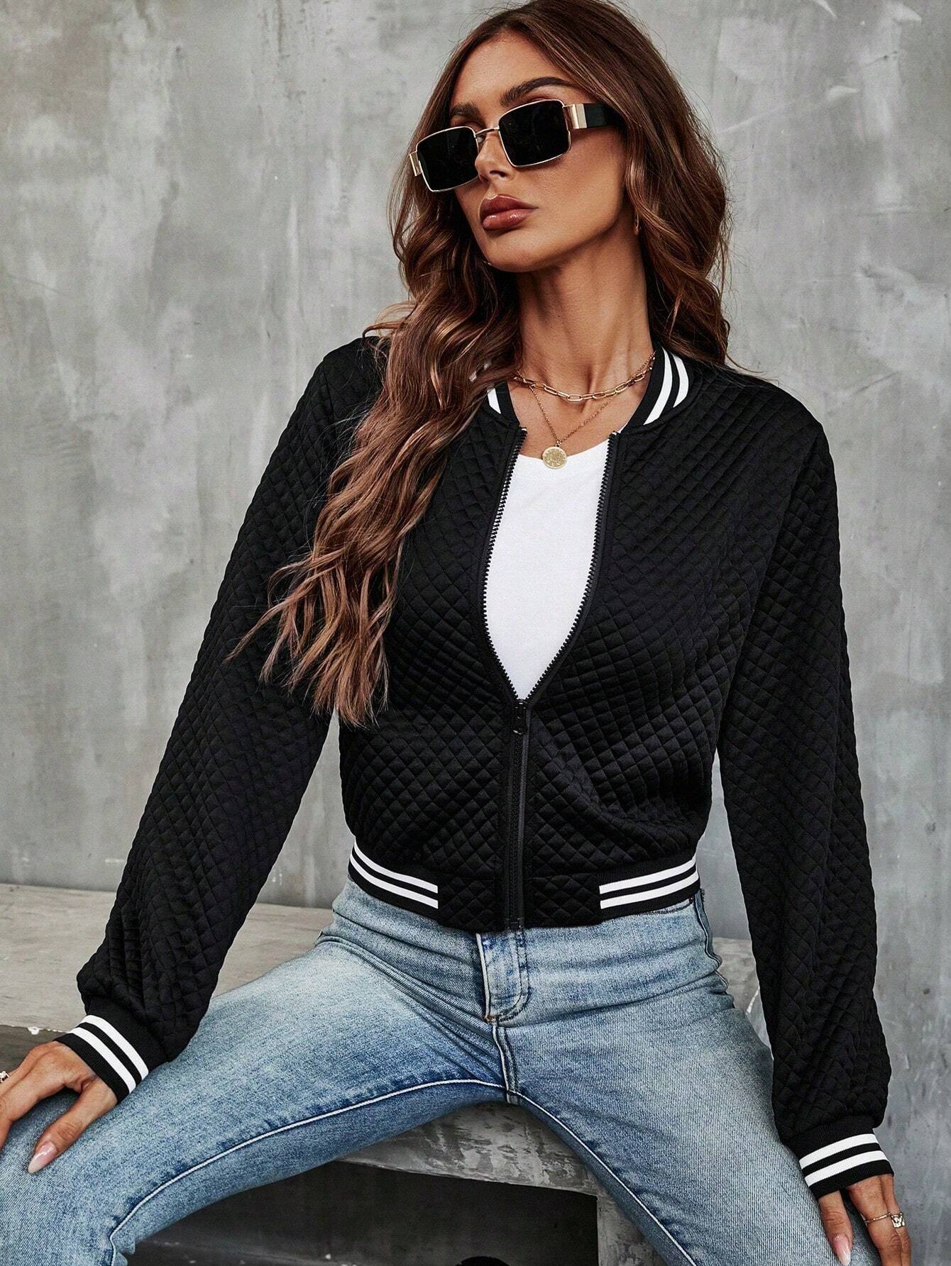 Luna - Cropped Bomber Jacket