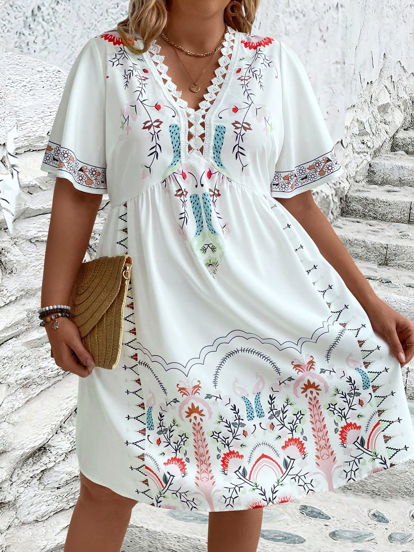 Harper - Plus Size Boho Style Midi Dress