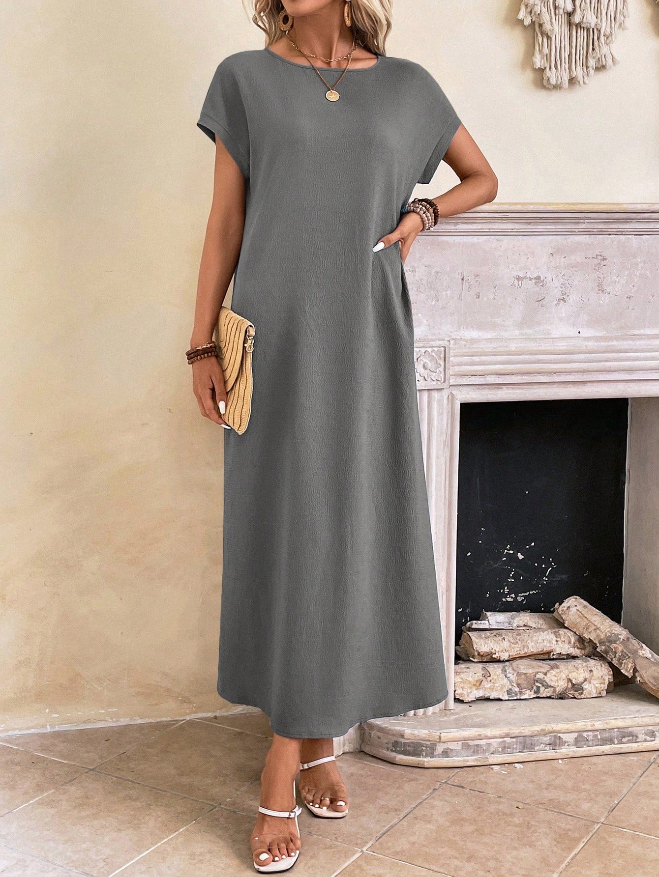 Stella - Casual Batwing Tunic Dress