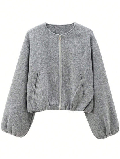 Elena - Casual Velvet Bomber Jacket