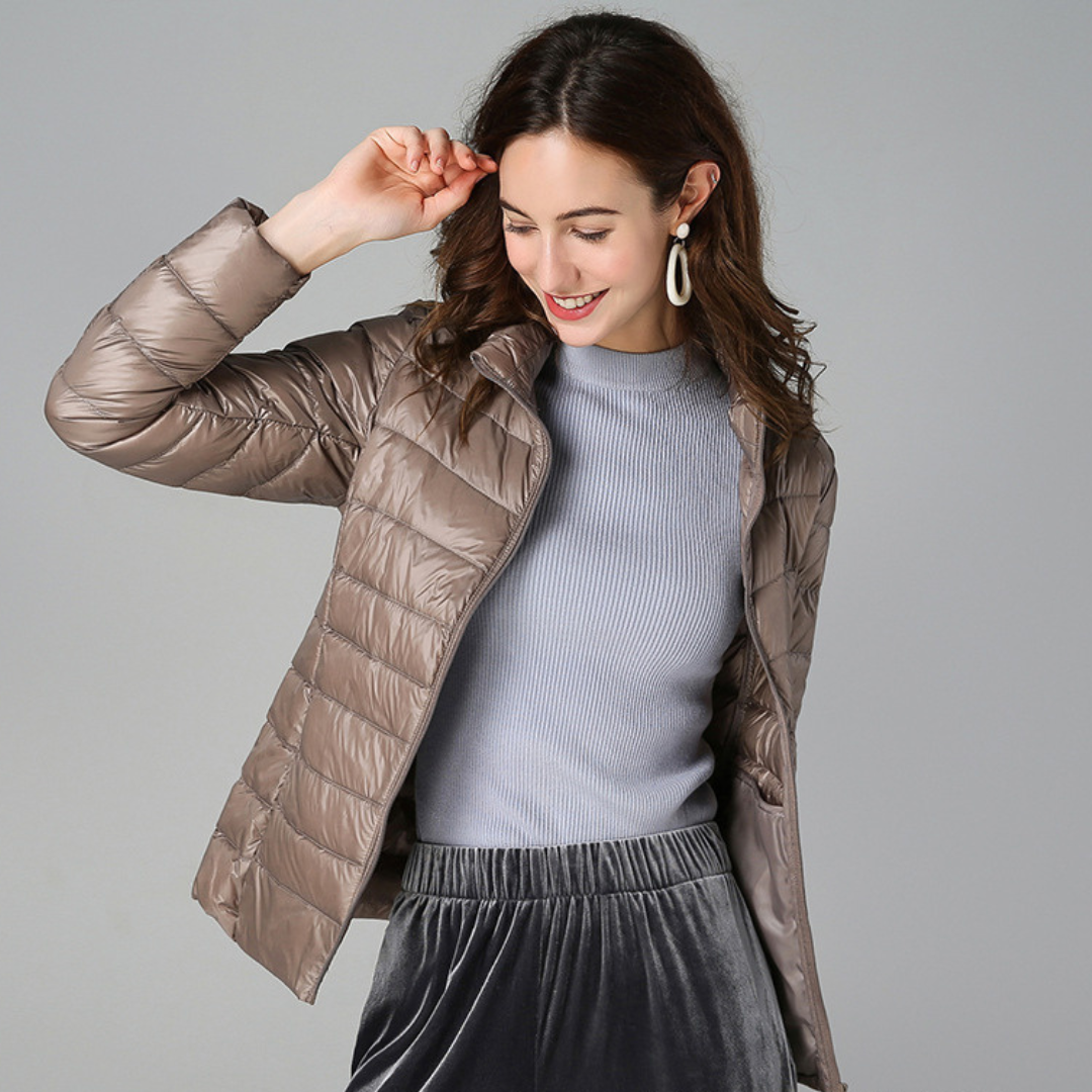 Myra™ | Ultralight Down Jacket with Sophisticated Pleats