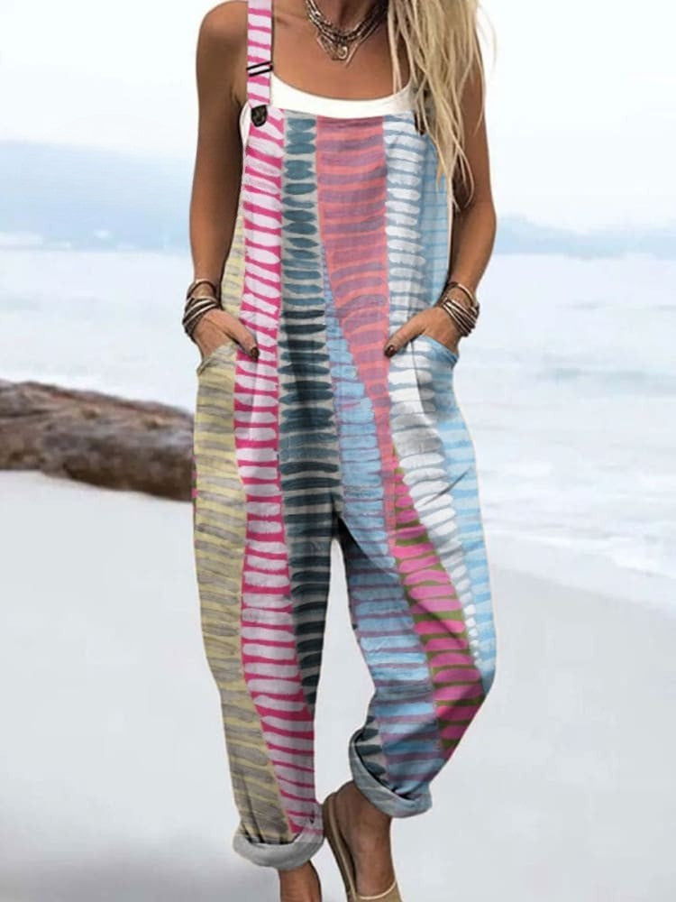 Nireya - Wave Stripe Boho Jumpsuits