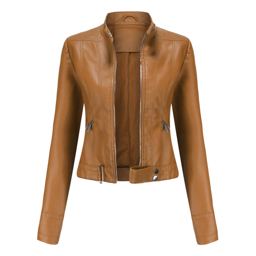 Elisa - Faux Leather Biker Jacket