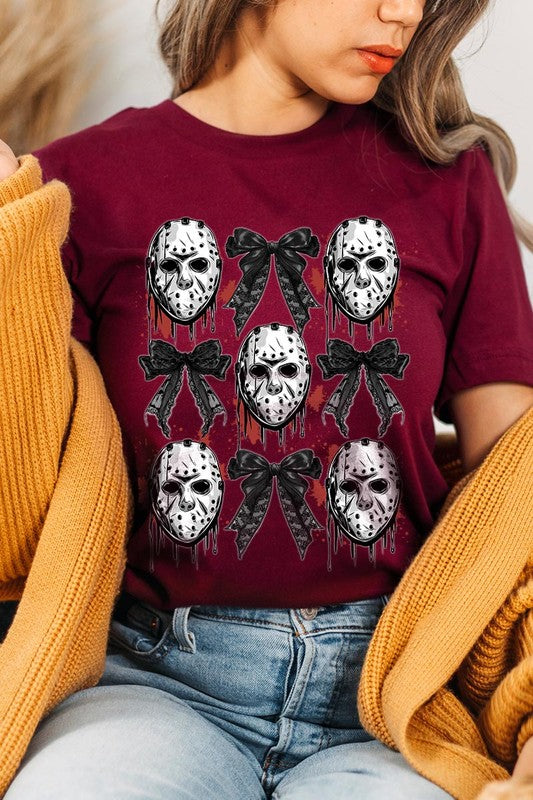 Horror Halloween Coquette Bow Graphic T Shirts