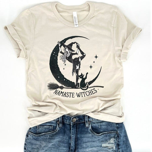 Namaste witches women's Halloween t-shirt