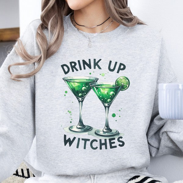 Funny Halloween sweatshirt, Witch martini cocktail