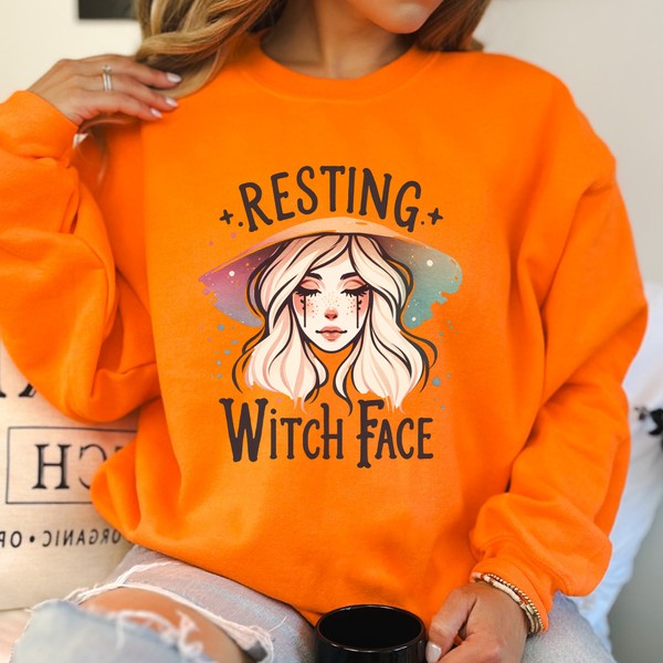Funny resting witch face Halloween sweatshirt