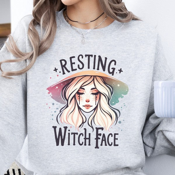 Funny resting witch face Halloween sweatshirt