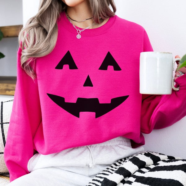 Funny pumpkin face Halloween graphic sweatshirt
