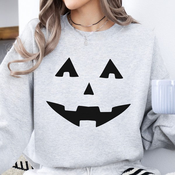 Funny pumpkin face Halloween graphic sweatshirt