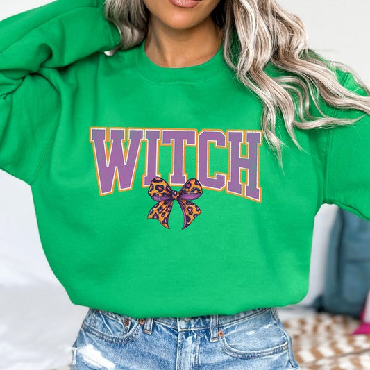 Witch Halloween sweatshirt, Coquette bow