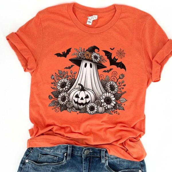 Halloween gardening ghost graphic t-shirt
