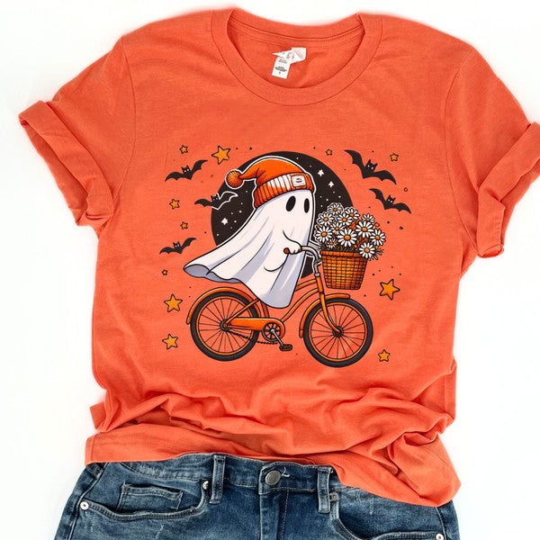 Funny Bicycling Halloween ghost t-shirt