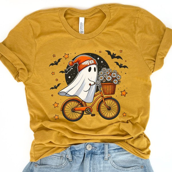 Funny Bicycling Halloween ghost t-shirt